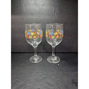 Libbey Vintage Happy Birthday Wine Glasses,‎ Set of 2, Stemmed Wine Glass Decor